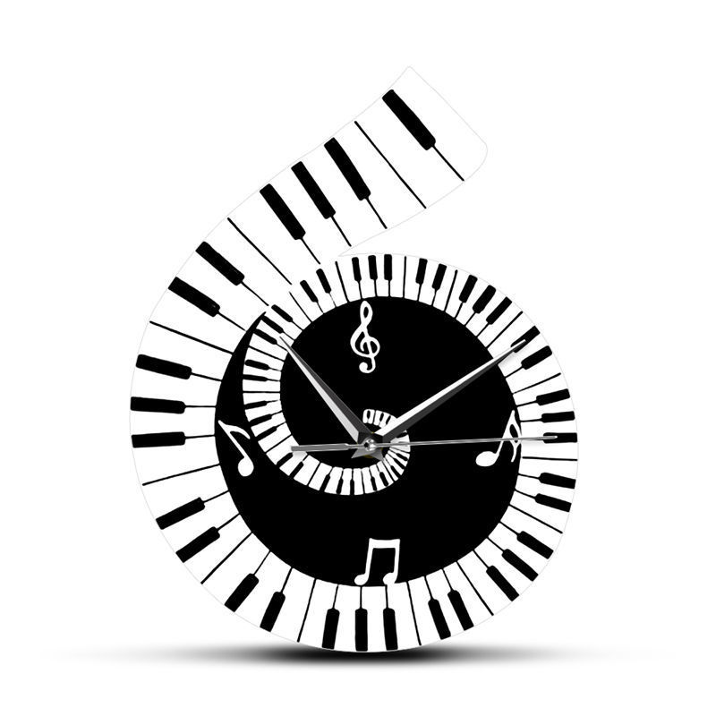Dekoration Wanduhr Violinschlüssel Klavier